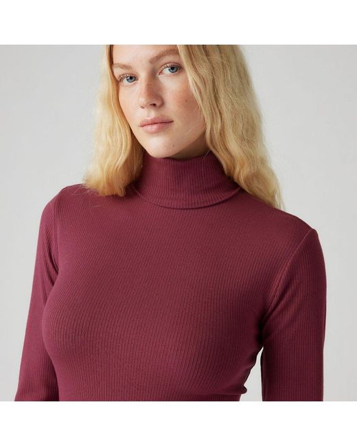 Levi's Red Dreamy Turtleneck Long Sleeve T-Shirt