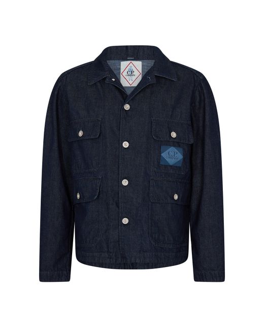 C P Company Blue Denim Jacket for men