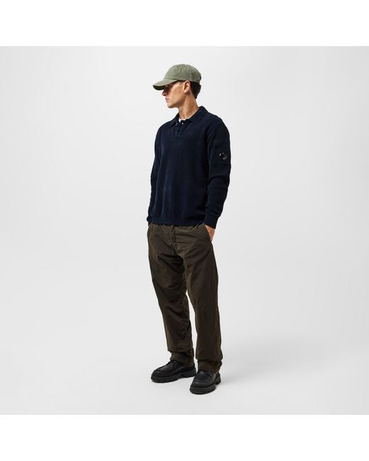 C P Company Blue Precision-Knitted Top for men