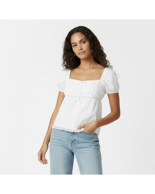 Jack Wills White Tie Front Top