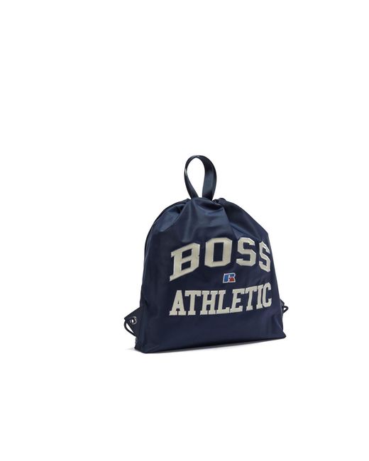 Boss Blue Drawstring Backpack for men
