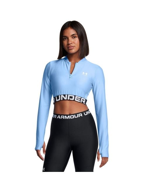 Under Armour Blue Heatgear Long-Sleeve Performance Gym Top