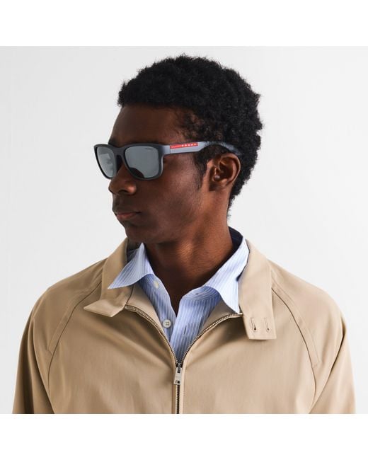 Prada Gray 0Ps 01Us Aviator Sunglasses for men