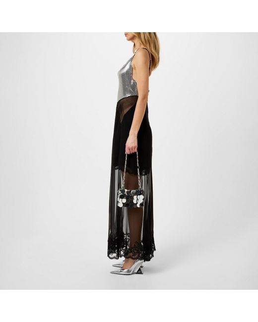 Rabanne Black Metallic Mesh Maxi Dress