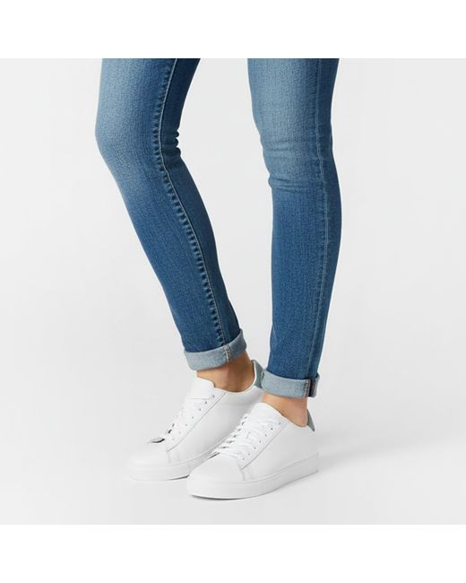 Jack Wills White Low Leather Trainer
