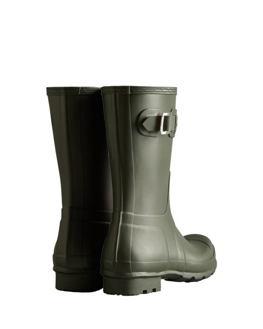 Hunter Green Original Short Wellington Boots for men