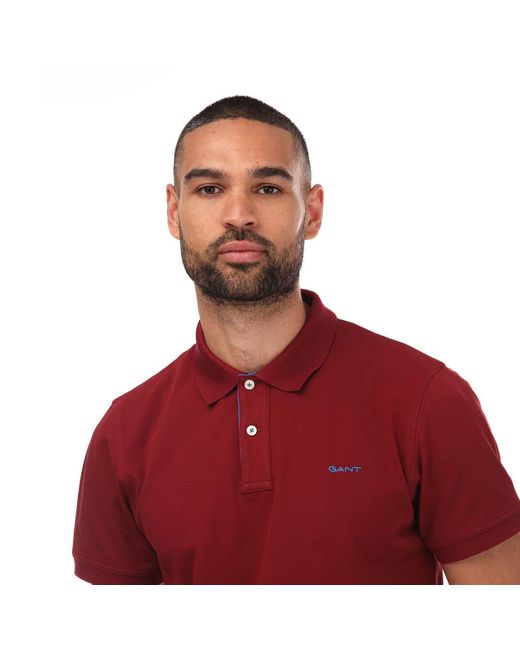 Gant Red Contrast Pique Polo for men