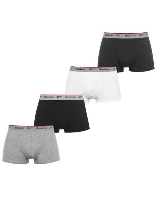 Reebok White 4 Pack Trunks for men