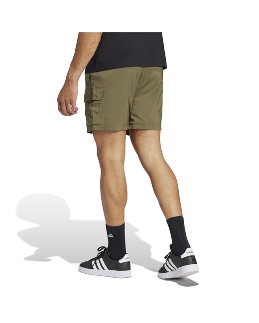 Adidas Green Essentials Small Logo Cargo Chelsea Shorts for men