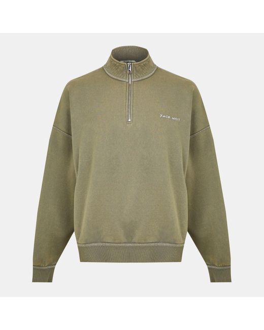 Jack Wills Green Quarter-Zip Fleece for men