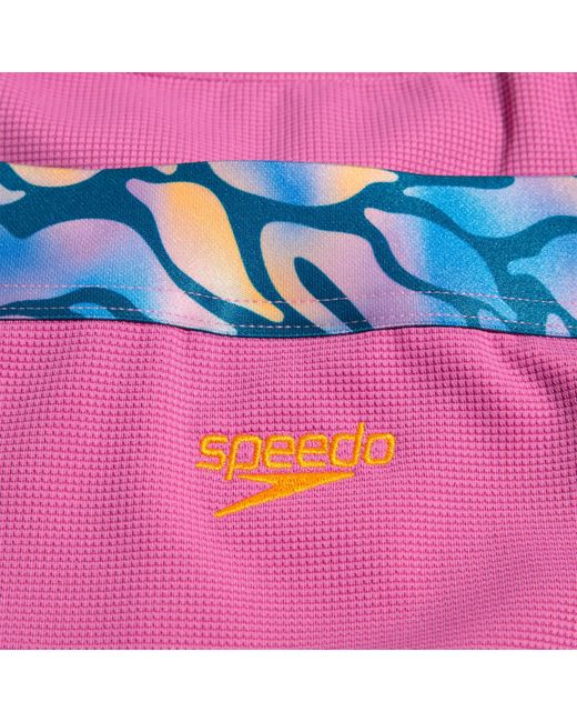 Speedo Purple Text Deep Two Piece Swimsuits