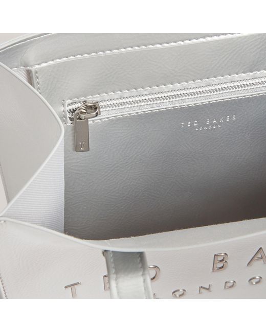 Ted Baker White Icon Small Crinkle Tote Bag