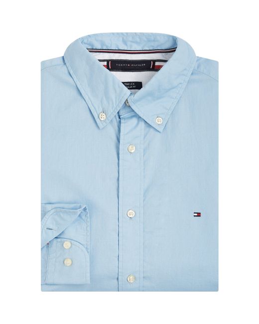 Tommy Hilfiger Blue Core Flex Long Sleeve Poplin Shirt for men