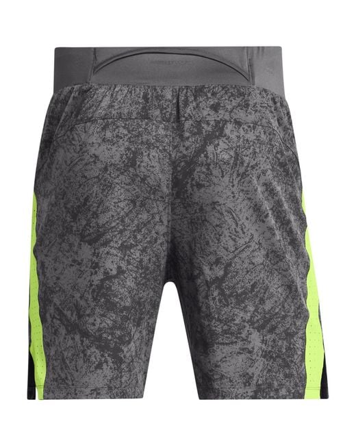 Under Armour Gray Launch Pro Printed Performance Running Shorts for men