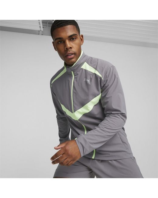 PUMA Gray Run Ultraweave Performance Training Jacket for men