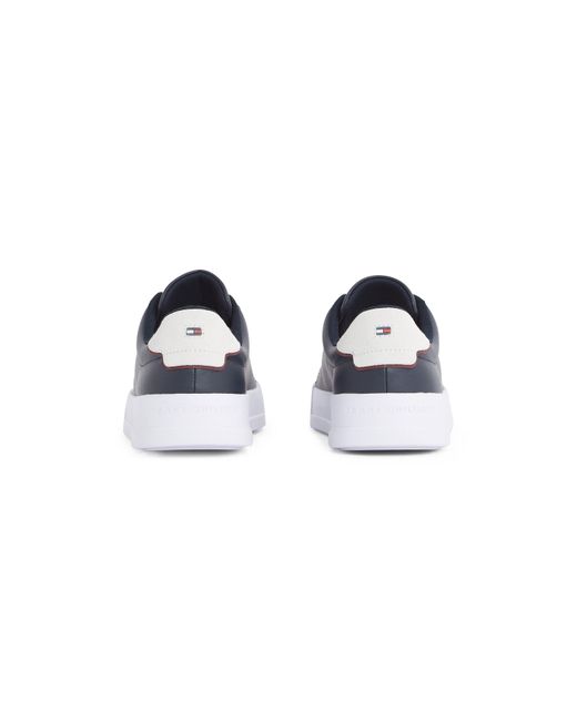Tommy Hilfiger Blue Court Leather Low Top Trainers for men