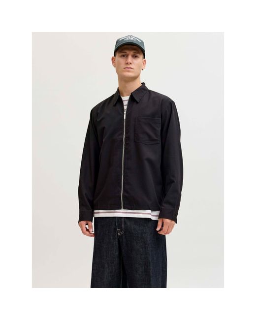 Jack & Jones Blue Party Zip Overshirt for men