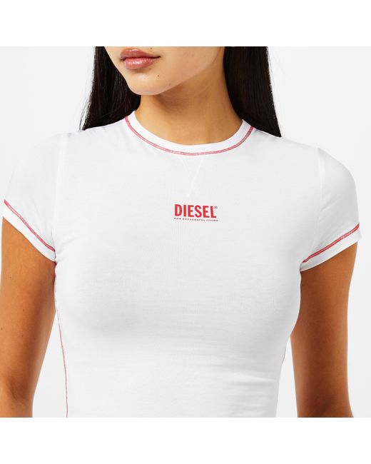DIESEL White Dj Uftee-Maddie Crop T-Shirt