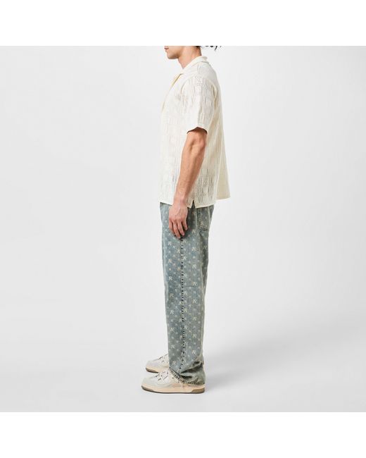 Represent White Panelled Canvas Chunky Sneakers for men