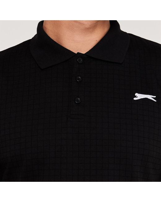 Slazenger 1881 Black Check Golf Polo for men