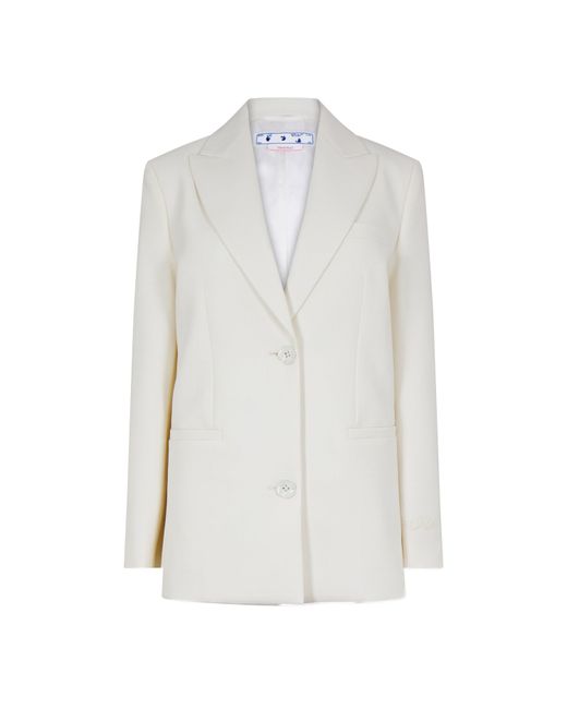 Off-White c/o Virgil Abloh White Tmby Wool Blend Softshell Jacket