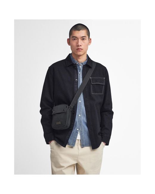 Barbour Black Knockhill Essential Crossbody Bag for men