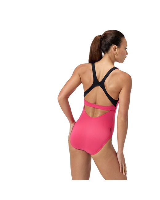 Speedo Pink Flex Band One Piece Swimsuit With Built-In Swim Bra