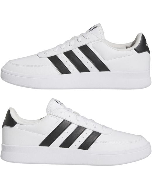 Adidas White Breaknet 2.0 Shoes for men