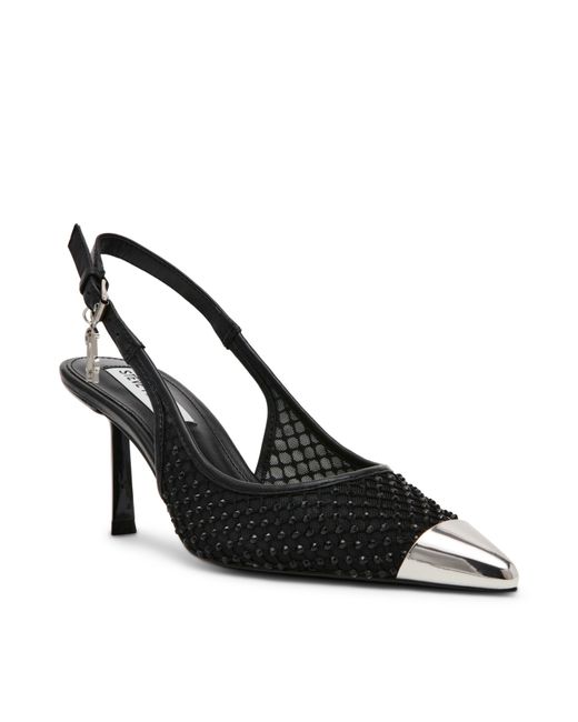 Steve Madden Black Vixen Mesh Slingbacks