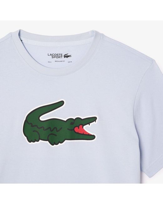 Lacoste White Ultra Dry Xxl Logo Sport T-Shirt for men