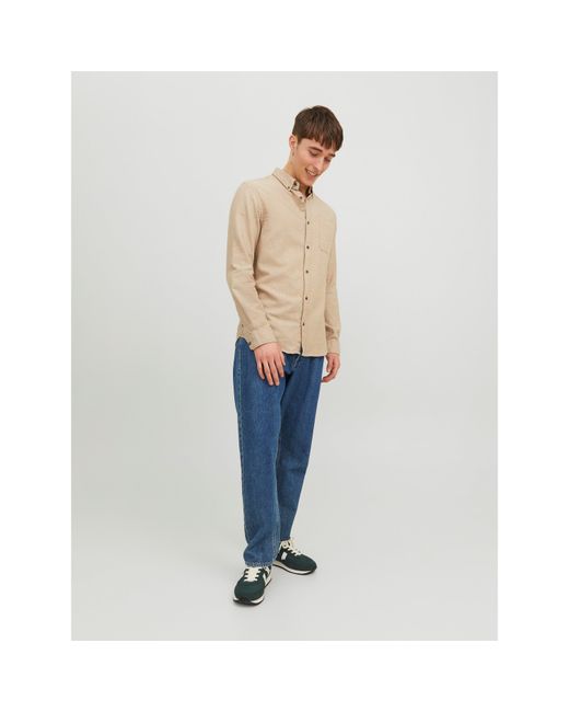 Jack & Jones Natural And Classic Regular Fit Long Sleeve Cuff Shirt for men