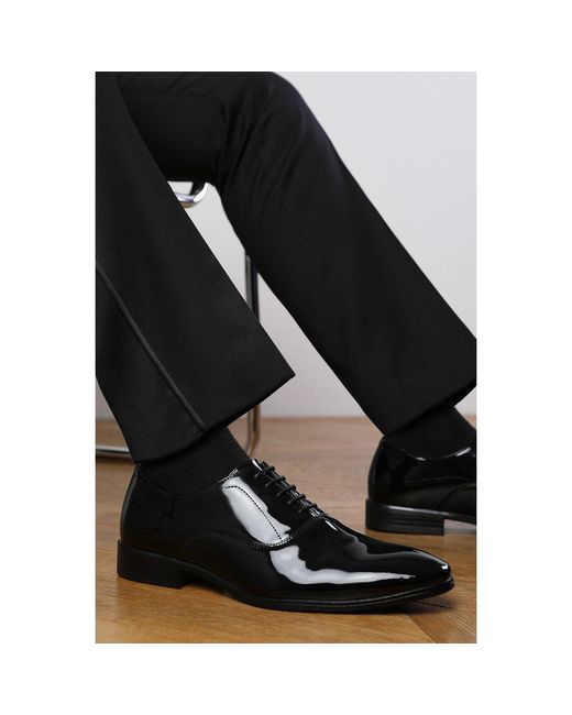 Where's That From Black Nick Oxford Wide Fit Lace Up Work Dress Shoes for men