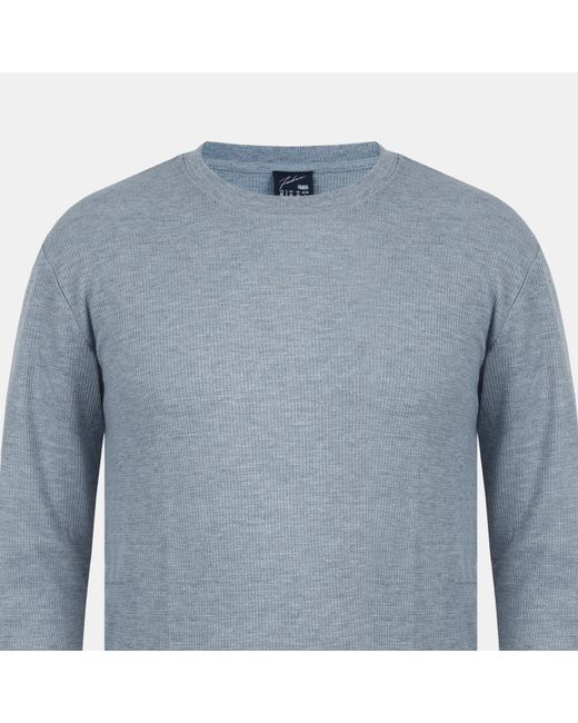Fabric Blue Regular Fit Waffle T-Shirt for men