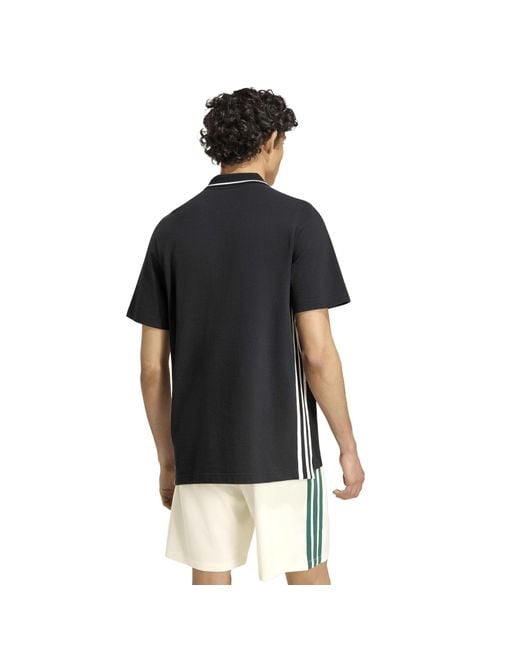 Adidas Blue Essentials Cotton 3-Stripes Polo Shirt for men