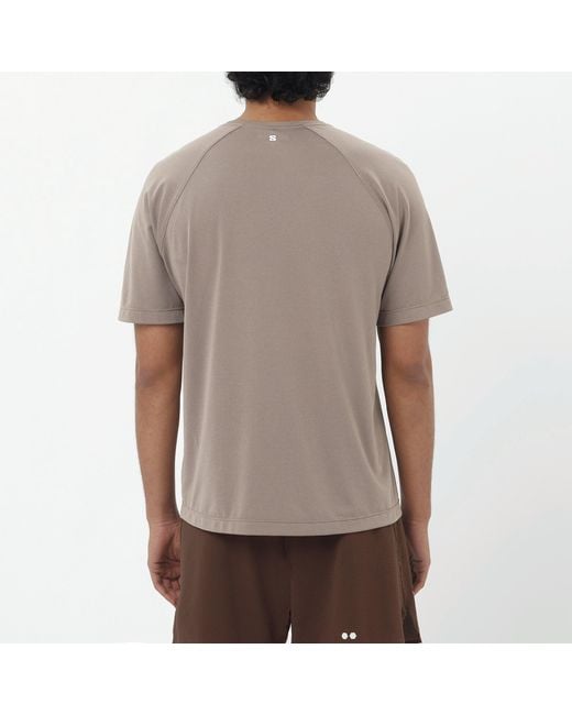 Salomon Gray Shakeout Core Ss Running Tee for men