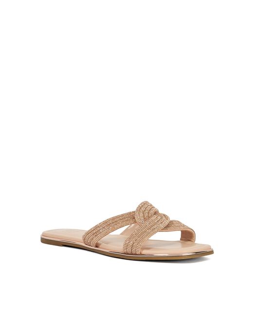 Dune Natural Lavenham Flat Sandals