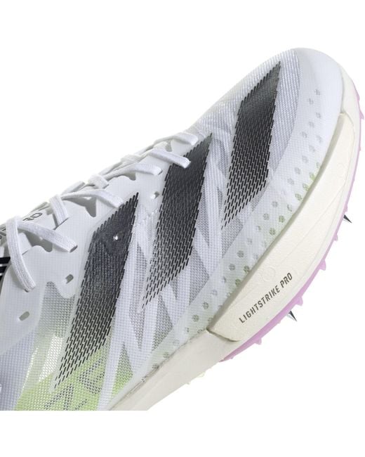Adidas White Adizero Ambition Running Spikes for men