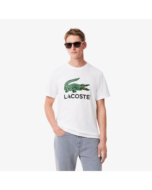 Lacoste White Large Logo T-Shirt for men