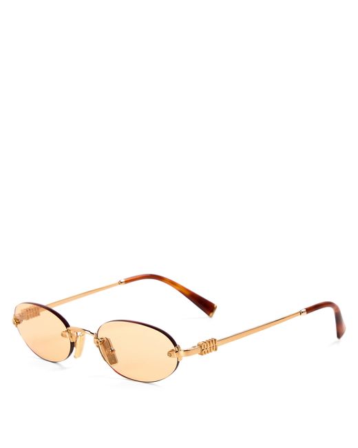 Miu Miu Brown 0Mu A54S Round Sunglasses