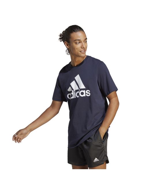 Adidas Blue Graphic Logo T-Shirt for men