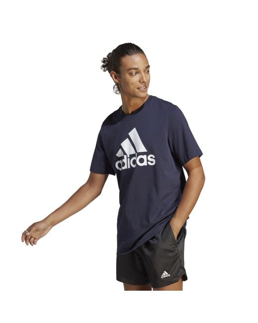 Adidas Blue Graphic Logo T-Shirt for men