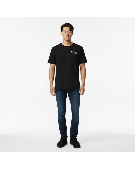 Farah Black Brent Graph T-Shirt for men
