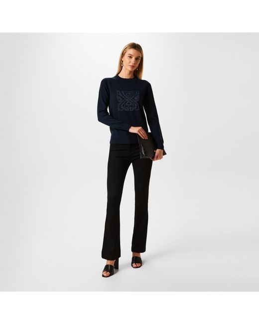 Biba Blue Merino Logo Jumper