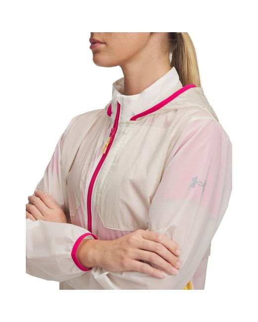 Under Armour Red Launch Trail Jacket Kona Sierra Taupe Reflective