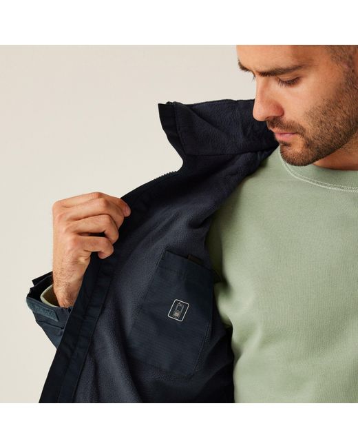 Regatta Blue Hudson Fleece Lined Waterproof Insulated Jac for men