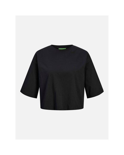 JJXX Black Andrea Loose Cropped T-Shirt Ladies