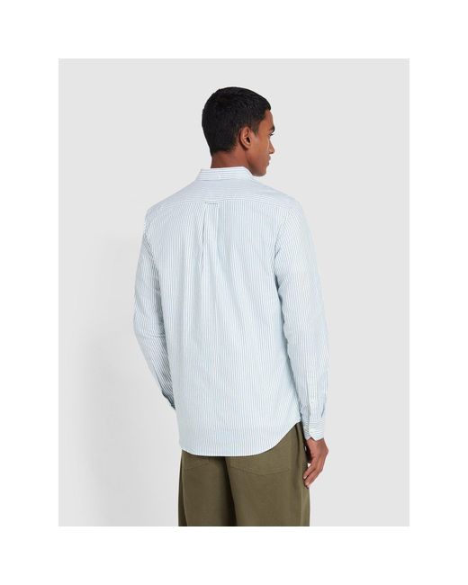 Farah White Long Sleeve Patterned Shirt for men
