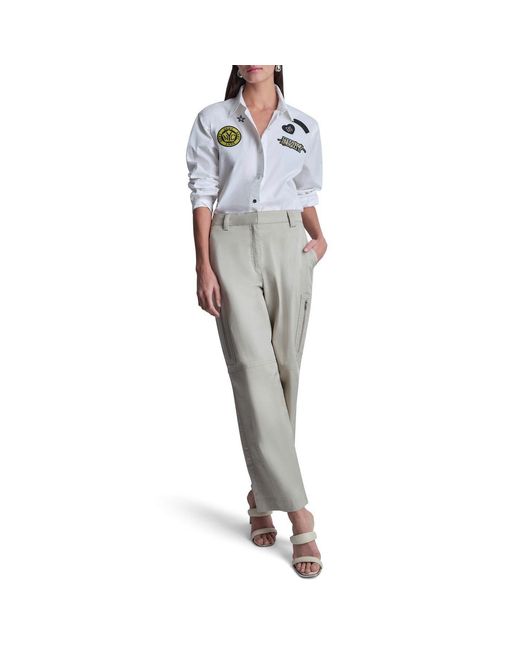 DKNY Gray Wide Leg Trouser