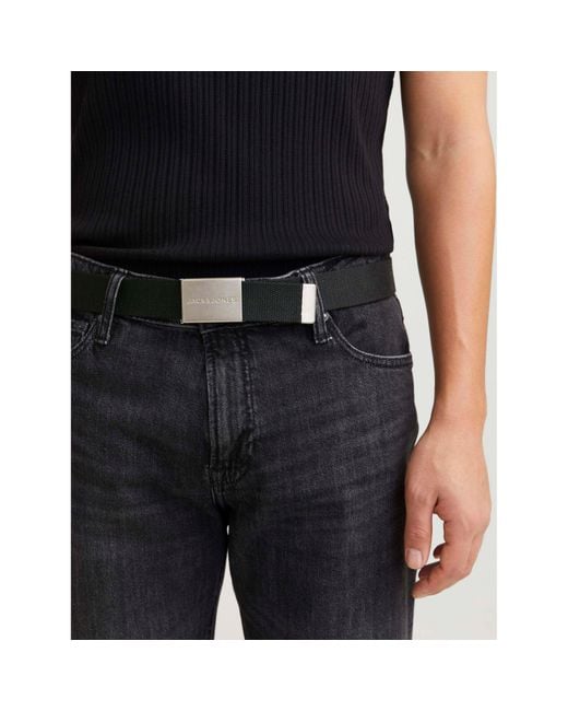 Jack & Jones Black London Woven Belt for men