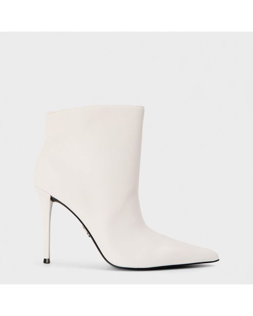 Steve Madden White Sentinel Ankle Heeled Boots